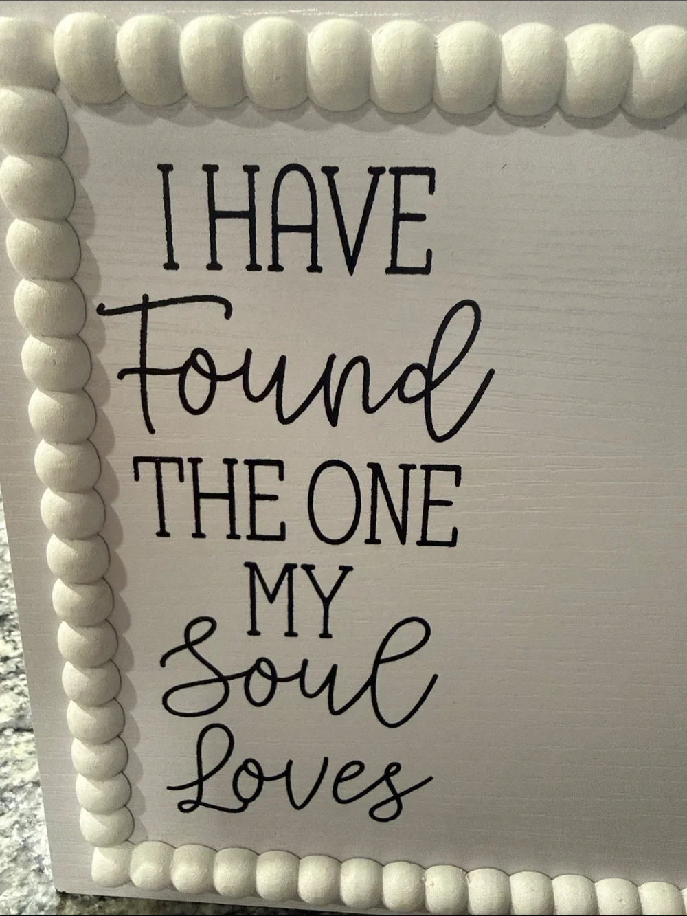 White Decorative Beaded Quote Plaque - 